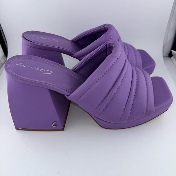 Circus NY Sam Edelman Marlie Platform Block Heel Purple Heel Slide 7.5M NWOB - Picture 3 of 5